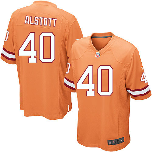 Youth Elite Mike Alstott Nike Jersey Orange Alternate - #40 NFL Tampa Bay Buccaneers